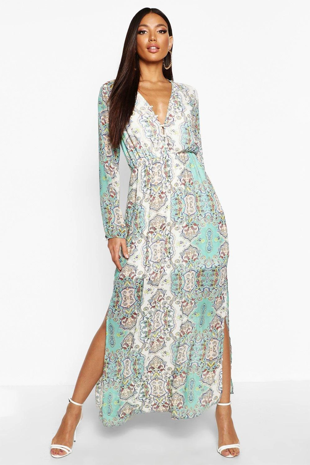 Maxikleid Mit Paisley-Print 1 Maxikleid Mit Paisley-Print