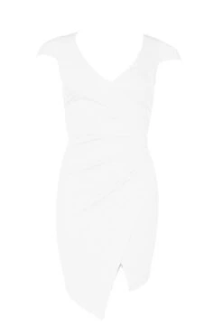 Wickel-Midikleid Mit Kurzen Ärmeln 6 Wickel-Midikleid Mit Kurzen Ärmeln -Günstiges Mode Takt Geschäft dzz95577 white xl 2