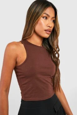 Basic Racer Crop Top 7 Basic Racer Crop Top -Günstiges Mode Takt Geschäft fzz16741 chocolate xl 3