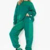 Grüne Colorblock Patchwork Jogginghose