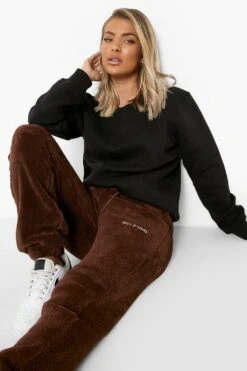 Teddy-Fleece Jogginghose -Günstiges Mode Takt Geschäft fzz36463 chocolate xl 2
