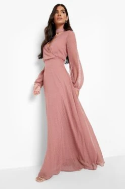 Langärmliges Wickel-Maxikleid 6 Langärmliges Wickel-Maxikleid -Günstiges Mode Takt Geschäft fzz40349 dusty20rose xl 2