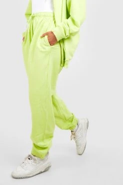Recycelte Basic Oversize Jogginghose 7 Recycelte Basic Oversize Jogginghose -Günstiges Mode Takt Geschäft gzz02906 lime xl 3