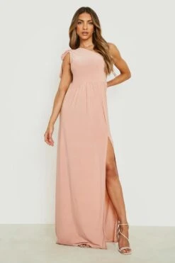 Einärmliges Maxikleid -Günstiges Mode Takt Geschäft gzz14898 blush xl 2