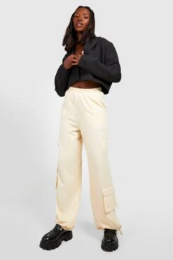 Cargo-Jogginghose Mit Geradem Bein Und Taschen -Günstiges Mode Takt Geschäft gzz22186 stone xl 2