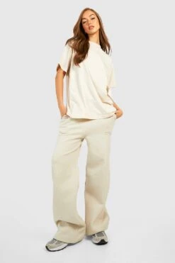 Premium Oversize Jogginghose Mit Geradem Bein -Günstiges Mode Takt Geschäft gzz24658 stone xl 2