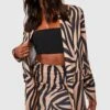 Zebraprint Blazer Aus Jersey & Micro-Minirock
