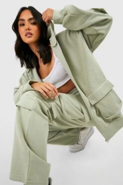 Hoodie Mit Cargo-Tasche Und Reißverschluss -Günstiges Mode Takt Geschäft gzz27783 sage xl 3