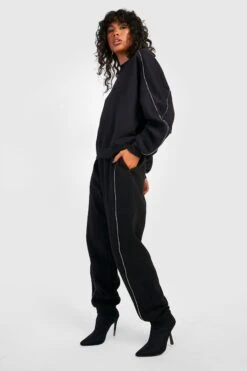 Oversize Jogginghose Mit Reißverschluss-Detail -Günstiges Mode Takt Geschäft gzz28583 black xl 3
