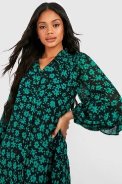 Florales Midikleid Mit Knopfleiste 7 Florales Midikleid Mit Knopfleiste -Günstiges Mode Takt Geschäft gzz32101 multi xl 3