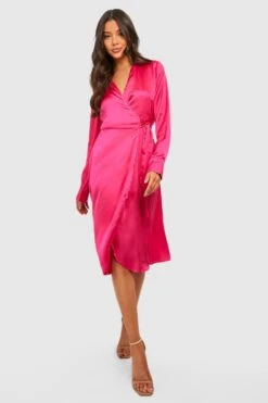 Das Midi-Wickelkleid -Günstiges Mode Takt Geschäft gzz32897 hot20pink xl 2