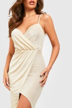 Strukturiertes Wickel-Midikleid 7 Strukturiertes Wickel-Midikleid -Günstiges Mode Takt Geschäft gzz35063 champagne xl 3