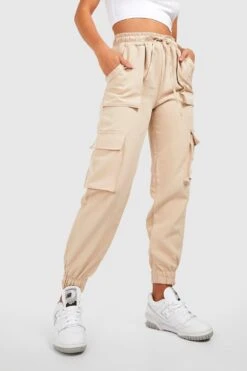 Cargo-Jogginghose Mit Hohem Bund -Günstiges Mode Takt Geschäft gzz35832 stone xl 3