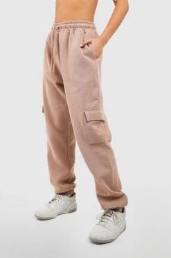 Cargo-Jogginghose Mit Druckknopf-Detail -Günstiges Mode Takt Geschäft gzz36267 taupe xl 3