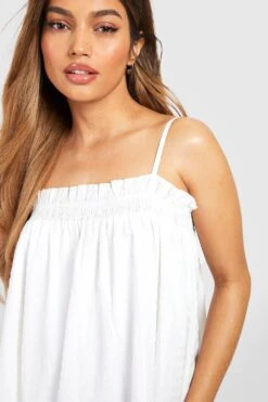 Strukturiertes Smok-Midikleid -Günstiges Mode Takt Geschäft gzz38586 white xl 3