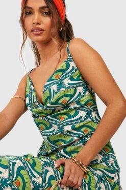 Maxikleid Mit Abstraktem Print -Günstiges Mode Takt Geschäft gzz38837 green xl 3
