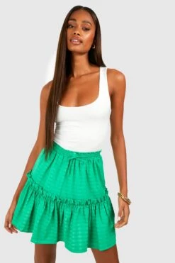 Gestufter Seersucker Minirock