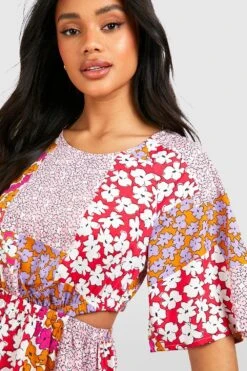 Florales Midikleid Mit Weiten Ärmeln -Günstiges Mode Takt Geschäft gzz39130 multi xl 3