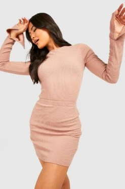 Geripptes Oberteil Mit Weiten Ärmeln -Günstiges Mode Takt Geschäft gzz40710 dusty20rose xl 2