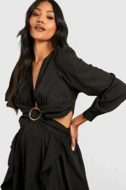 Umstandsmode Cut-Out Maxikleid -Günstiges Mode Takt Geschäft gzz42533 black xl 3