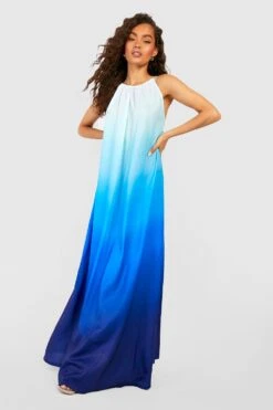 Maxikleid Mit Farbverlauf-Print -Günstiges Mode Takt Geschäft gzz42662 blue xl 2