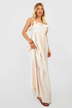 Gestuftes Maxikleid Mit Rüschen-Detail