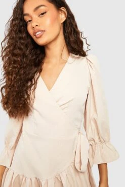 Wickelkleid Mit Rüschen-Saum -Günstiges Mode Takt Geschäft gzz44111 stone xl 3