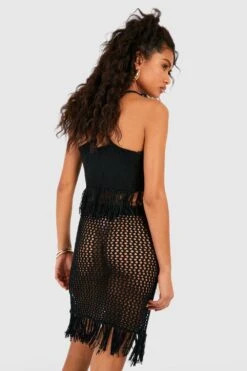 Neckholder-Bralette Mit Rüschensaum & Minirock -Günstiges Mode Takt Geschäft gzz46707 black xl 1