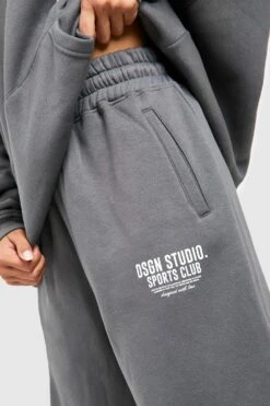 Oversize Jogginghose Mit Sports Club Slogan -Günstiges Mode Takt Geschäft gzz47418 charcoal xl 3