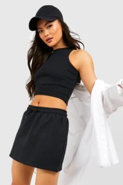 Sweat-Minirock Mit Kordelzug