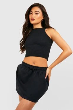 Sweat-Minirock Mit Kordelzug -Günstiges Mode Takt Geschäft gzz47459 black xl 3