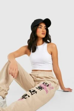 Jogginghose Mit Official Graffiti-Slogan 6 Jogginghose Mit Official Graffiti-Slogan -Günstiges Mode Takt Geschäft gzz47664 sand xl 2