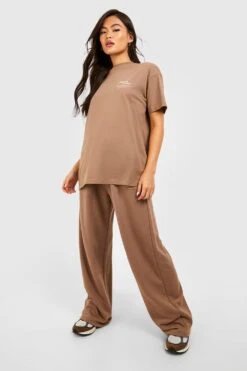 Weite Jogginghose Mit Slogan 6 Weite Jogginghose Mit Slogan -Günstiges Mode Takt Geschäft gzz48288 mocha xl 2