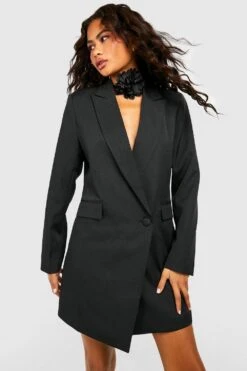 Asymmetrisches Wickel-Blazerkleid -Günstiges Mode Takt Geschäft gzz48626 black xl 2