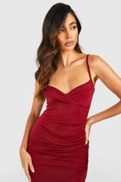 Bodycon-Kleid Mit Wickel-Detail 7 Bodycon-Kleid Mit Wickel-Detail -Günstiges Mode Takt Geschäft gzz48727 berry xl 3