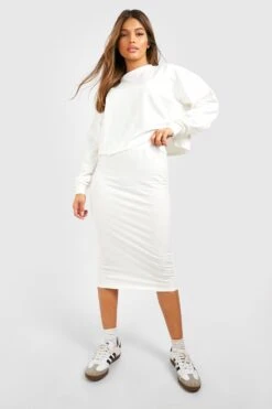 Sweat-Midirock 6 Sweat-Midirock -Günstiges Mode Takt Geschäft gzz50162 ecru xl 2