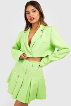 Low-Rise Falten-Minirock -Günstiges Mode Takt Geschäft gzz50986 limeade xl 2