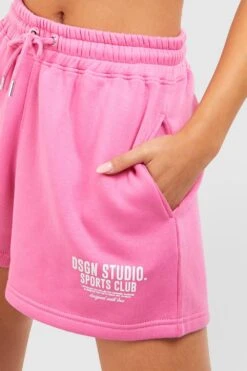 Sweatshirt Mit Sports Club Slogan Und Shorts -Günstiges Mode Takt Geschäft gzz51055 pink xl 3