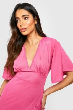 Wickel-Midikleid Mit Rüschen -Günstiges Mode Takt Geschäft gzz51138 hot20pink xl 3