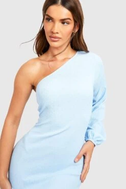 Strukturiertes Asymmetrisches Maxikleid -Günstiges Mode Takt Geschäft gzz51195 pastel20blue xl 3