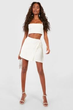 Leinen Crop Top Mit Spaghetti-Trägern 6 Leinen Crop Top Mit Spaghetti-Trägern -Günstiges Mode Takt Geschäft gzz51357 natural20beige xl 2