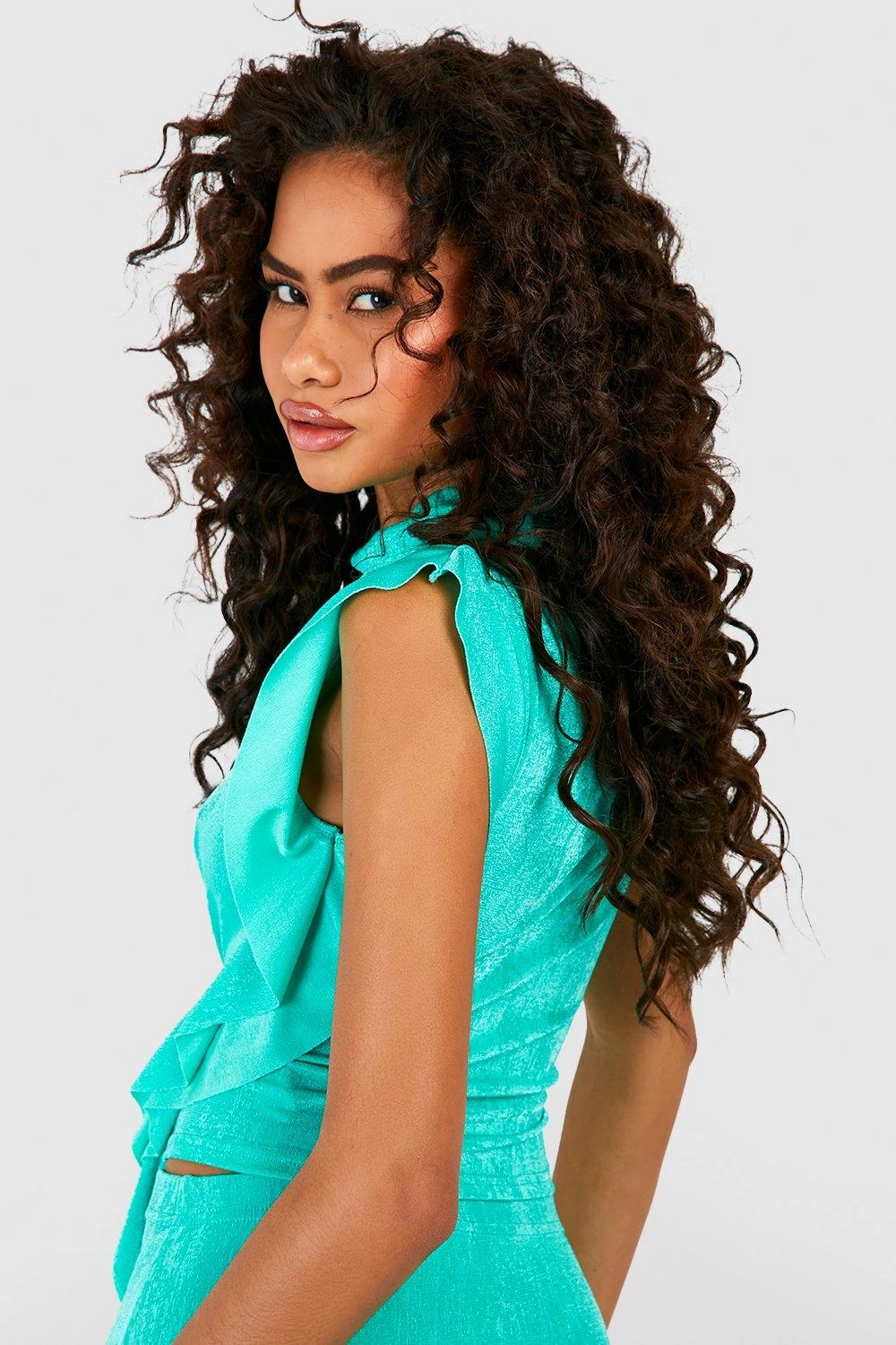 Strukturiertes Crop Top Mit Rüschen-Detail 2 Strukturiertes Crop Top Mit Rüschen-Detail – Bild 2