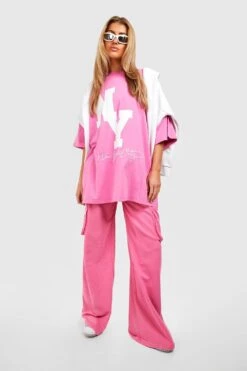 Cargo-Jogginghose Mit Geradem Bein -Günstiges Mode Takt Geschäft gzz51851 pink xl 2