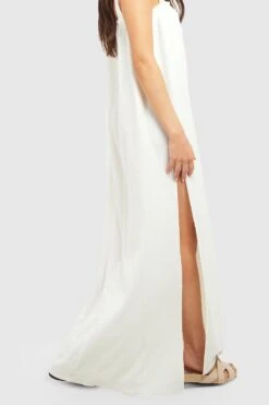 Strukturiertes Maxikleid -Günstiges Mode Takt Geschäft gzz52165 cream xl 3