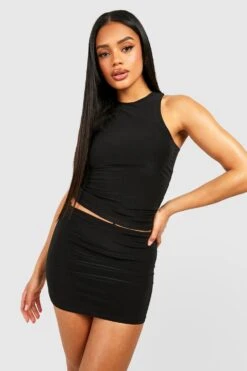 Doppellagiger Minirock -Günstiges Mode Takt Geschäft gzz52373 black xl 2