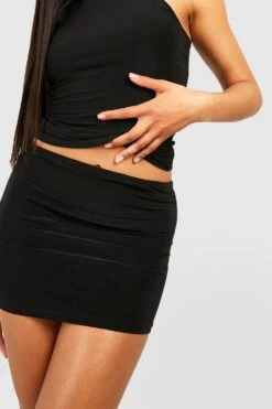 Doppellagiger Minirock -Günstiges Mode Takt Geschäft gzz52373 black xl 3