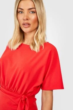 Midikleid Mit Weiten Ärmeln Und Schnür-Detail 7 Midikleid Mit Weiten Ärmeln Und Schnür-Detail -Günstiges Mode Takt Geschäft gzz52576 orange xl 3