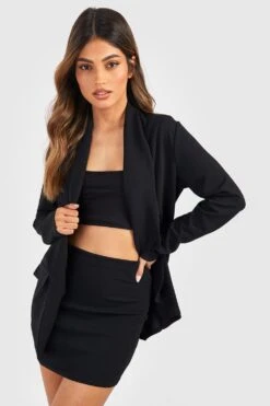 Lockerer Jersey-Blazer & Micro-Minirock