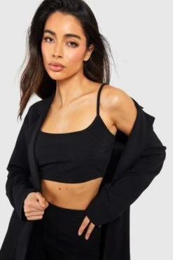 Jersey Crop Top Aus Crepestoff 6 Jersey Crop Top Aus Crepestoff -Günstiges Mode Takt Geschäft gzz52841 black xl 2