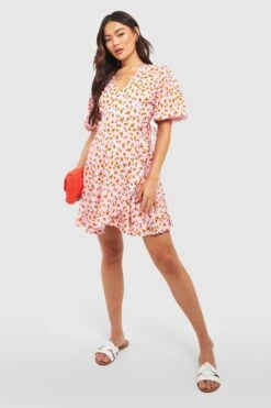 Florales Wickel-Minikleid